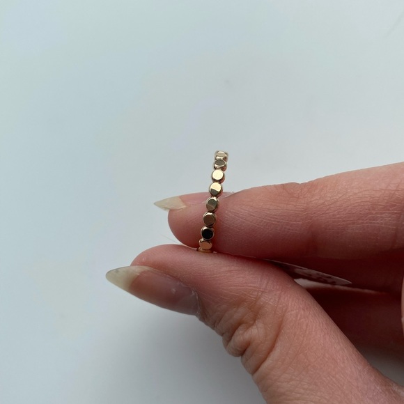 14k Gold Hammered Bubble Ring (Thick) - Picture 2 of 3